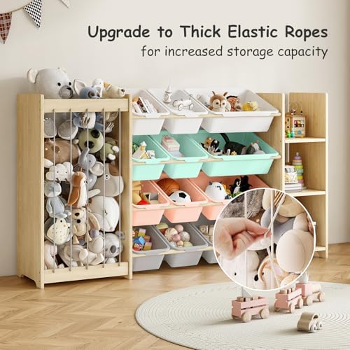 EXPERLAM 3-in-1 Toy Storage Organizer, Stuffed Animal Holder, 12 Bins - Image 5