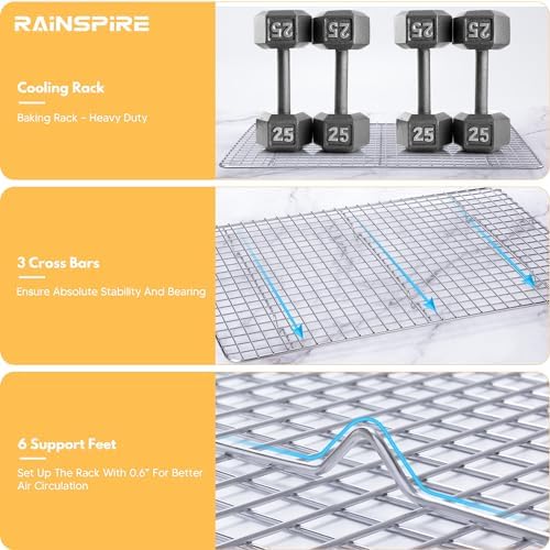 Cooling Racks for Cooking and Baking True 304 Stainless Steel 12"x17" 2Pcs - Image 4