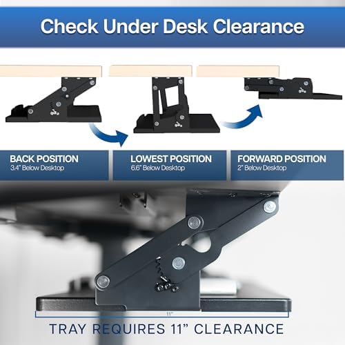 VIVO Black Under Desk 27 x 11 in Adjustable Keyboard Tray, MOUNT-KB08S - Image 5