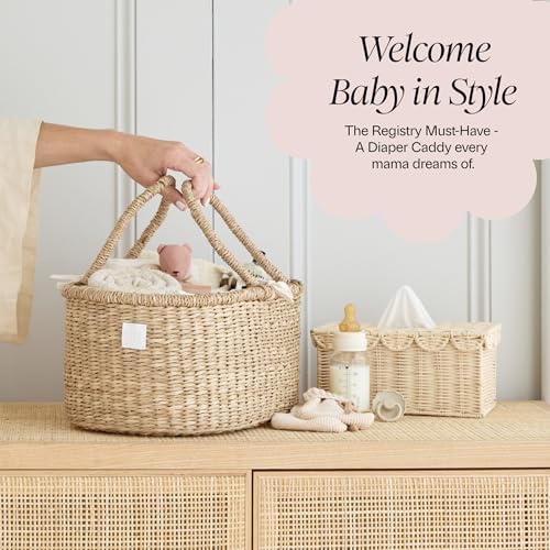 BEBE BASK Premium Baby Diaper Caddy Organizer Basket with Cotton Divider - Image 6