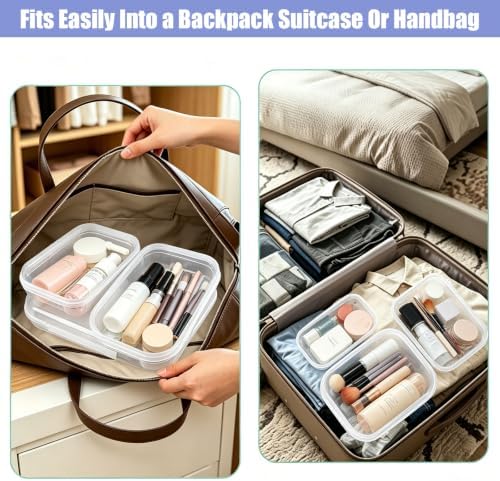 6 Pack Clear Hard Shell Zipper Cases, Purse Organizer, 7.87 x 5.9 in - Image 6
