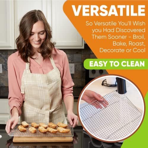 Spring Chef 10" x 15" Stainless Steel Cooling Rack for Baking, Set of 2 - Image 4