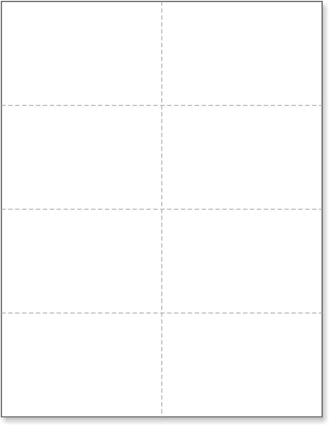 NextDayLabels - Blank Perforated Printable Cardstock, 8 Cards per Sheet, 100# tag - for laser and inkjet printer, 4-1/4" x 2-3/4" Each Card - 800 Cards - Made in the USA