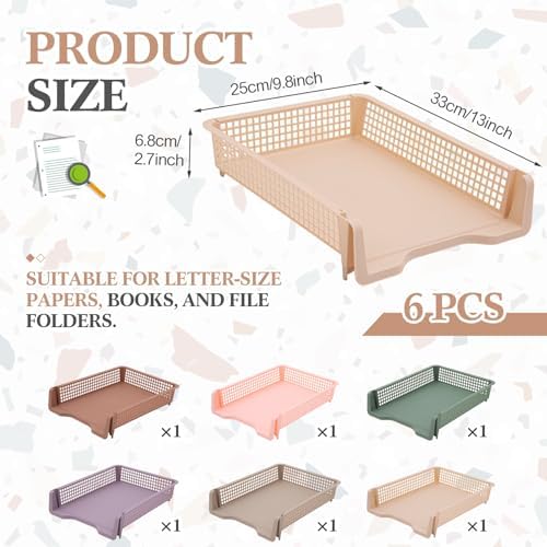 Geetery Turn in Trays Classroom, Terrazzo Color, Set of 6 - Image 2