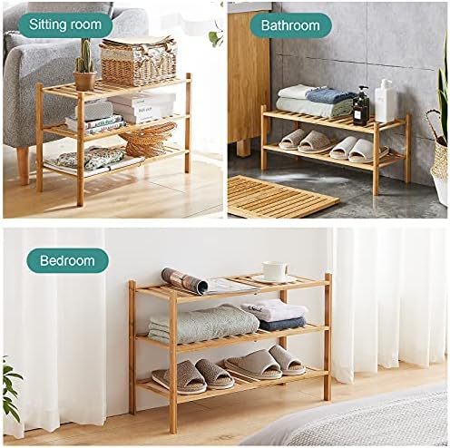 viewcare 3-Tier Free Standing Shoe Racks, Bamboo Wood Shoe Rack for Entryway & Closet, Beautiful | Natural | Functional | Sturdy Shoe Rack - Image 6