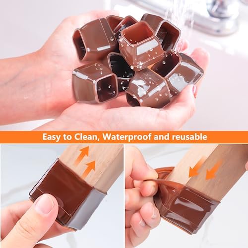 BAIPOK 36Pcs Square Chair Leg Floor Protectors for Hardwoo Floors - Image 6