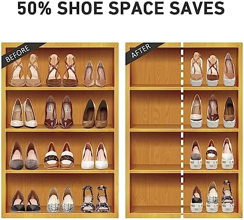 NVGSN Shoe Slots Organizer 20Pack,Shoe Stacker,Cloest Space Saver 50%,White - Image 2