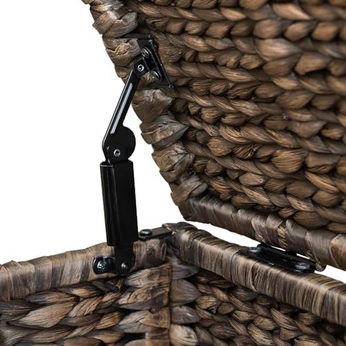 eHemco Water Hyacinth Wicker Storage Trunk, Brown Wash, 30x17.5x17.5 - Image 5