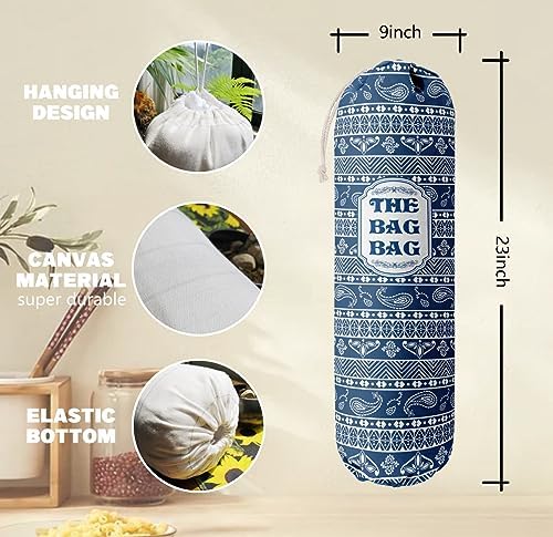 Rustic Grocery Bag Holder & Organizer - Wall Mount Plastic Bag Storage Dispenser - Kitchen Gift for Women, Family & Friends (B-8) - Image 3