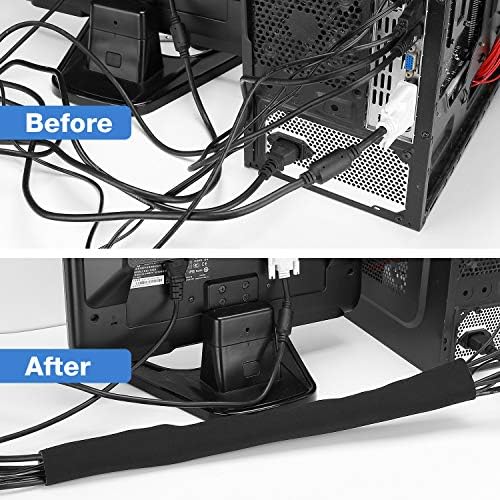 JOTO 4 Pack Cable Management Sleeve -Black, 2 Large - Image 6