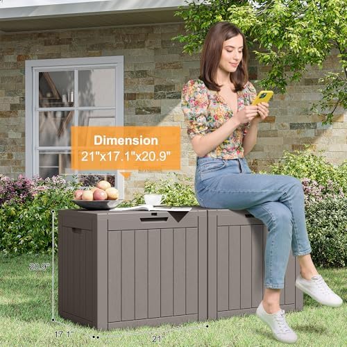 Outdoor Storage Box Waterproof, 32 Gallon Deck Box for Patio-2 Boxes - Image 5