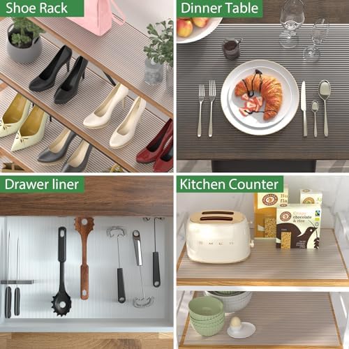 Anoak Shelf Liner - Non-Slip Cabinet Liner, 22 Inch x 10 FT(120 Inch) Durable Waterproof Washable Oil-Proof for Kitchen Cabinet, Shelves, Refrigerator, Storage, Desks, Non Adhesive - Image 6