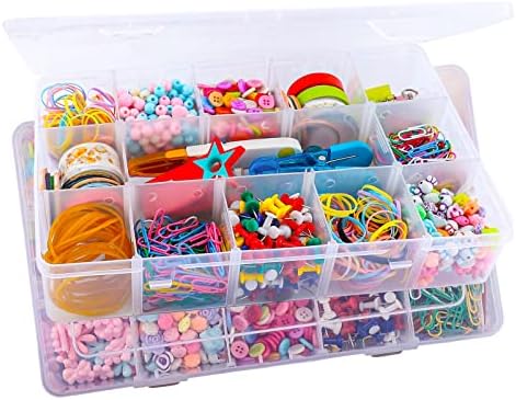 Exptolii 15 Large Grids Plastic Organizer Box with Dividers, 2 Pack Clear Compartment Container Storage for Washi Tapes Beads Crafts Jewelry Fishing Tackles, Size 11 x 6.3 x 2.2 in - Image 2
