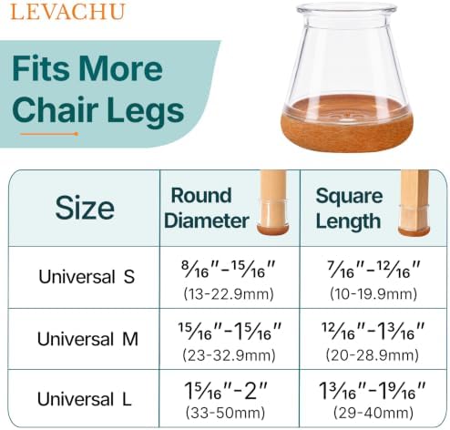 24 Pack Chair Leg Floor Protectors, Chair Leg Caps Round S - Image 4