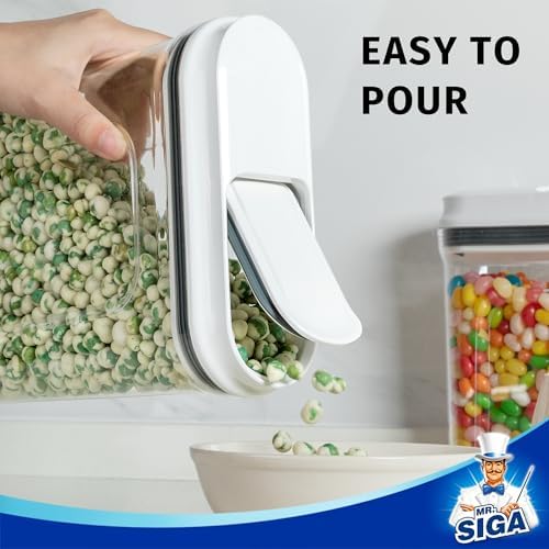 MR.SIGA Airtight Cereal Dispenser Set, Storage Containers for Dry Goods - Image 3