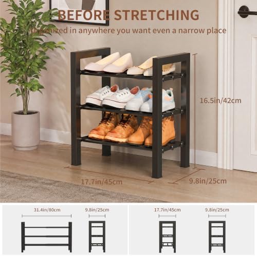 Expandable Shoe Rack, Heavy Duty Metal Shoe Organizer for Closet - Image 2