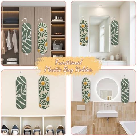 2 Pcs Minimalism Boho Plastic Bag Holder, Wall Mount Grocery Bag Holder - Image 6