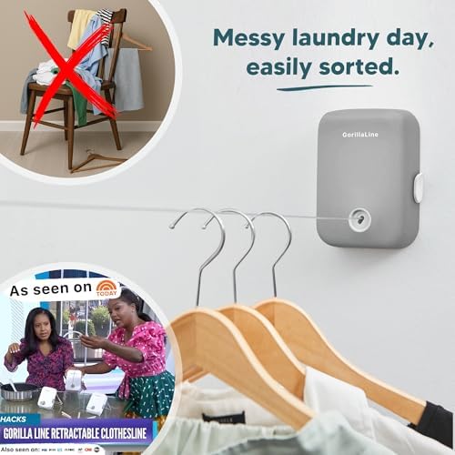 Retractable Clothesline - Indoor Outdoor Wall Mounted Clothes Line - Image 3