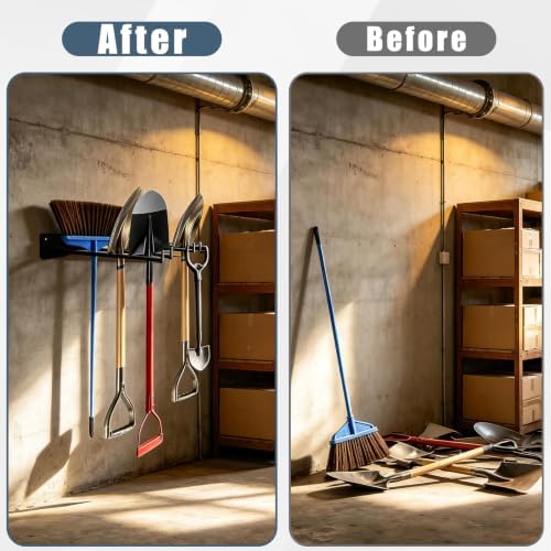 2Pcs Folding Chair Storage Rack Wall Mount, Garage Tool Organizer - Image 5
