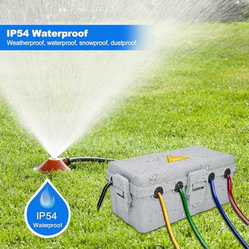 Hrensaw Medium Outdoor Electrical Box(10.6x5.5x4.5inch),Weatherproof Connection Box w/6 Cable Entry,IP54 Waterproof Extension Cord Cover Protect Power Strip,Timer,Plug,Holiday Lights,Grey (Pack of 2) - Image 5