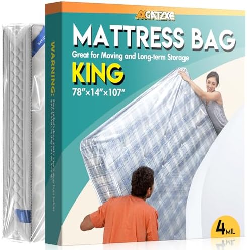 Axgatoxe Plastic Mattress Bag for Moving Storage, King Size (4MIL) by AXgatoxe