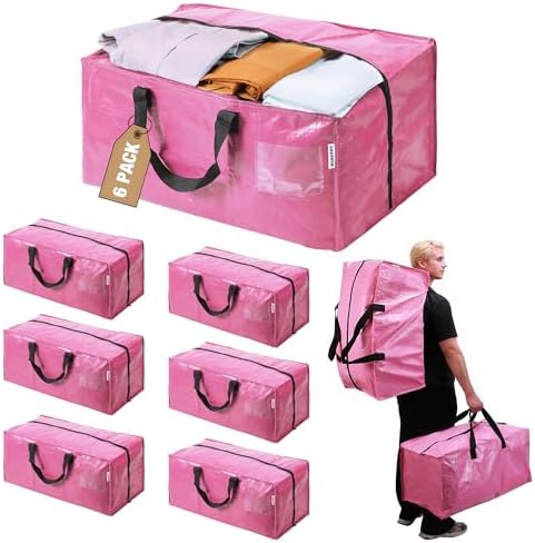 WORKPRO 6 Pack Extra Large Moving Bags with Backpack Straps & Handles by WORKPRO