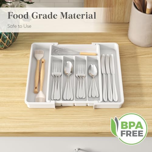 Lifewit Expandable Silverware Drawer Organizer, Kitchen Utensil Tray - Image 6