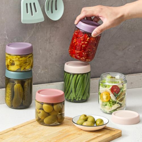 NETANY 12 Pack Overnight Oats Containers with Lids, 16oz & 10oz & 8oz Mason Glass Jars - Image 5