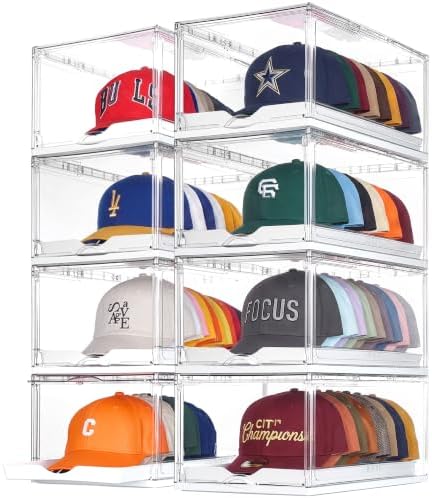 Vtopmart 8 Pack Stackable Baseball Caps Organizer, Each Holds 12 hats by Vtopmart