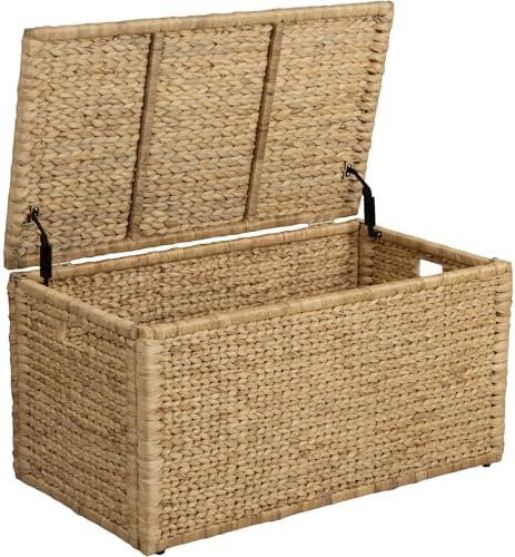 eHemco Water Hyacinth Blanket Storage Trunk, Natural, 36 x 20 x 18.5 by eHemco