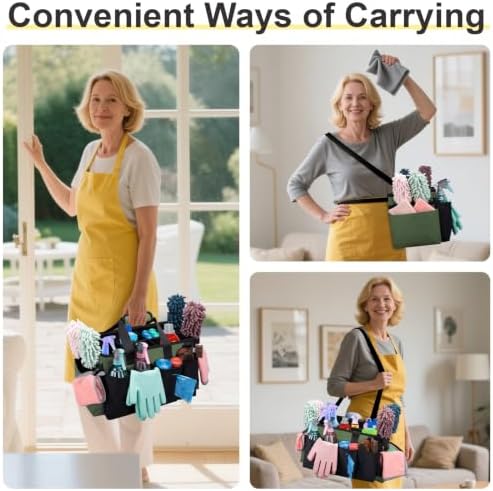 Wearable Large Cleaning Caddy Bag for Housekeepers (Green) - Image 7