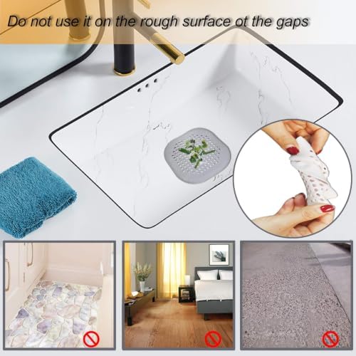 Bovinde Hair Drain Catcher,Square Cover for Shower 2 Pack (Sliver Grey) - Image 4
