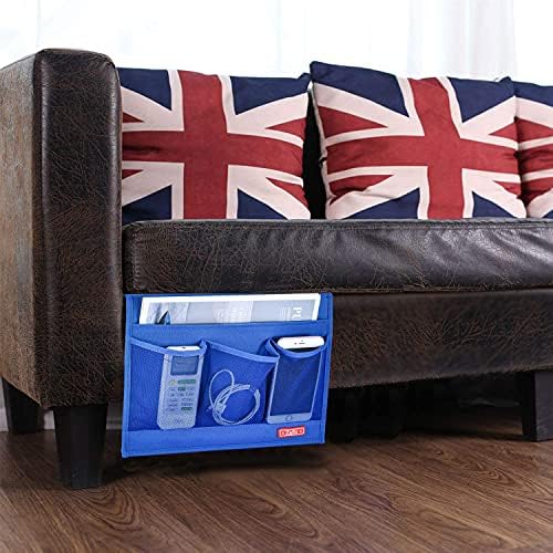 Zafit Bedside Storage Organizer - Table Cabinet Organizer Caddy for Remotes, Phone, Glasses (Classic 4 Pockets - Blue) - Image 6
