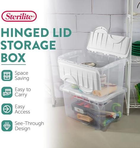 Sterilite Hinged Lid Storage Box, 48 Quart, 24-Pack - Image 2
