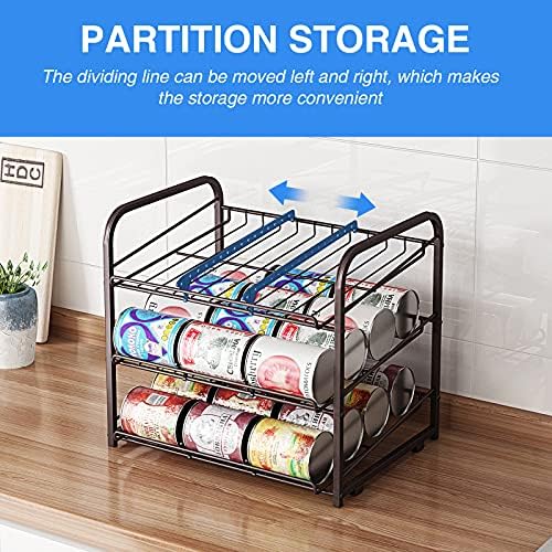 Can Rack Organizer,3 Tier Stackable Can Storage Dispenser,Bronze - Image 6
