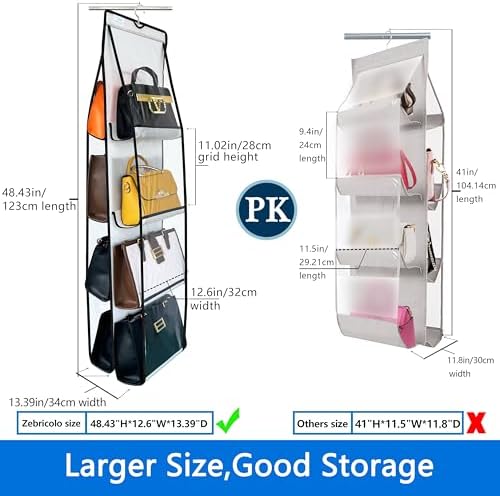 Purse Organizer for Closet, Heavy Duty Hanging Handbag Storage - Image 3