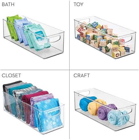 iDesign Plastic Stackable Pantry Bin with Handles, Set of 2, Clear - Image 7