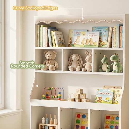 38" W Toy Storage Organizer w/Movable Bins, 5 Tier Kids Book Shelf - Image 4