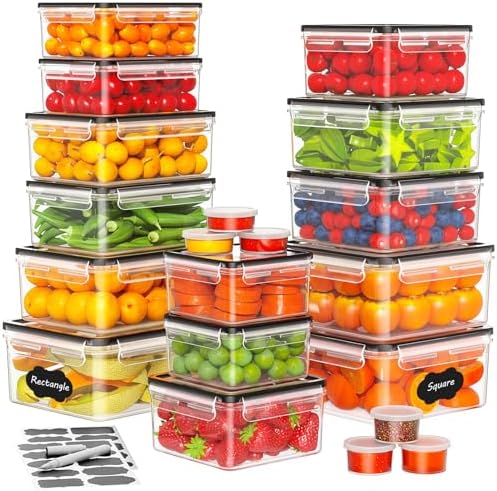 40 Pcs Food Storage Containers with Lids Airtight (20 Lids & 20 Containers) by JSCARES
