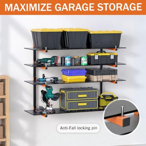 Lumber Storage Rack Wall Mount, Foldable 8-Level Wood Storage Rack - Image 4