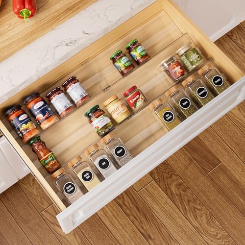 Spice Drawer Organizer Insert, 13"-26" Seasoning Organization, 6 Pcs by Brippo