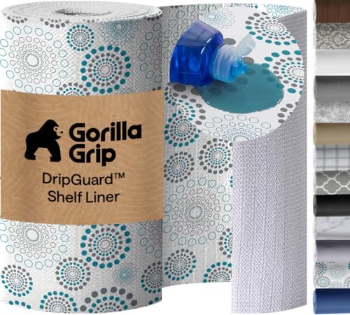 GORILLA GRIP Shelf Liner, Kitchen Drawer Protector, 17.5x240 Spiral by GorillaGrip