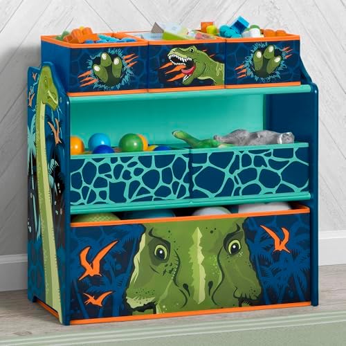 Delta Children Dinosaur Design & Store 6 Bin Toy Storage Organizer - Greenguard Gold Certified - Image 2