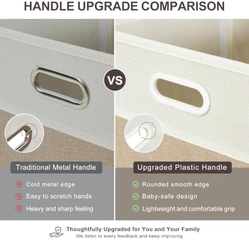 Large Toy Storage Box with Lid, Collapsible Toys Storage Organizer Bins with Dividers and Handles, Storage Chest Bin for Kids, Boys, Girls, Nursery 25"x13" x16" (Beige & White) - Image 2