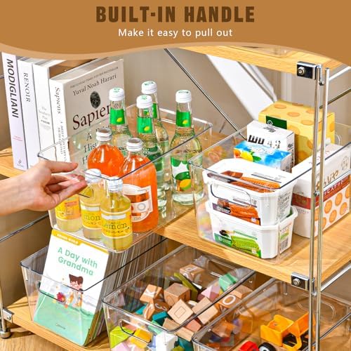 Freebat 12 Pack Clear Storage Bins with Lids, 7 Quart Pantry Organizer Bins - Image 4