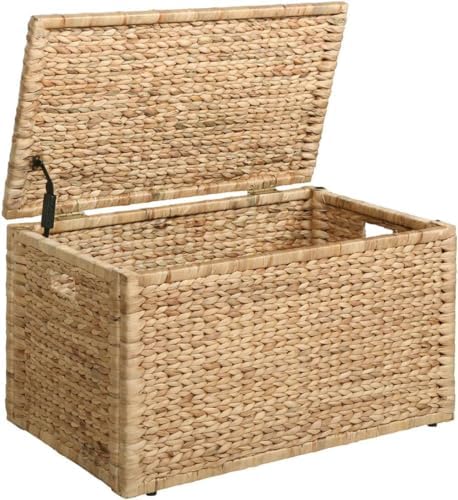 eHemco Water Hyacinth Wicker Storage Trunk, Natural, 30x17.5x17.5 Inches by eHemco