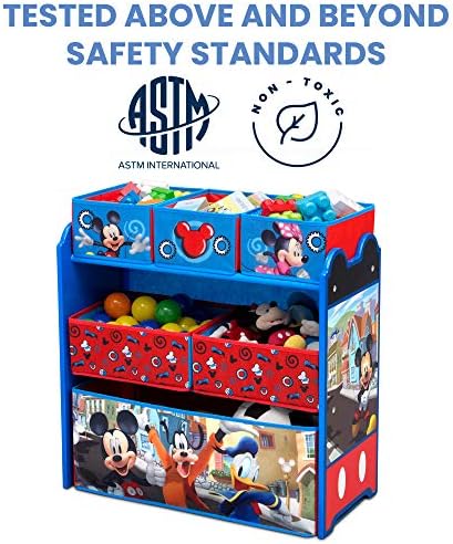 Delta Children Disney Mickey Mouse 6 Bin Design and Store Toy Organizer - Image 3