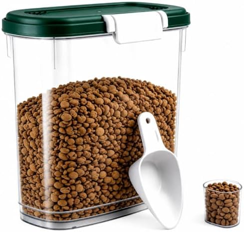 Airtight Dog Cat Food Storage Container 10 Lbs, Slim Tall Pet Food Bin by WBKTOOL