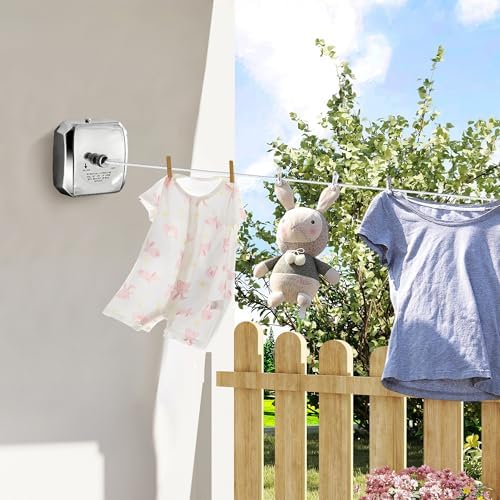 304 Stainless Steel Retractable Clothesline with Adjustable Rope String for Hanging Drying Shower Room(Sliver Square) - Image 6