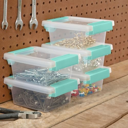 Sterilite Mini Clip Box, Clear Storage Bin with Latching Lid, 6 Pack - Image 6